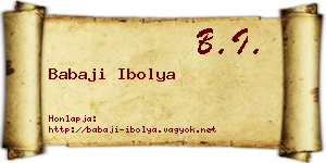Babaji Ibolya névjegykártya